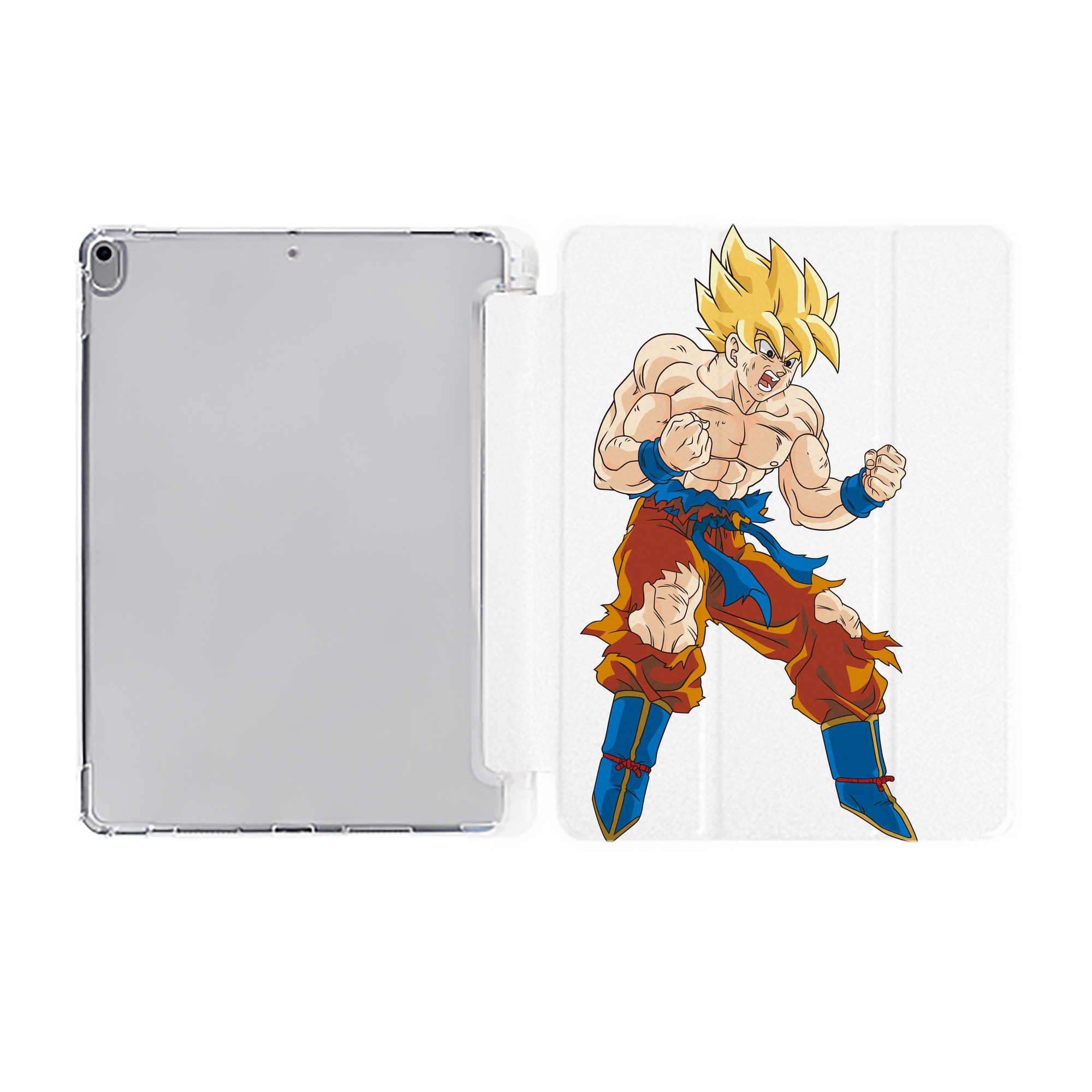 （画像用） ドラゴンボール 孫悟空（そん ごくう）Son Goku カカロット DRAGON BALL Kakarotto IPad ケース ペン収納付き 三つ折りスタンド PUレザー×シリコン 対応機種9.5/10.5/10.9インチ